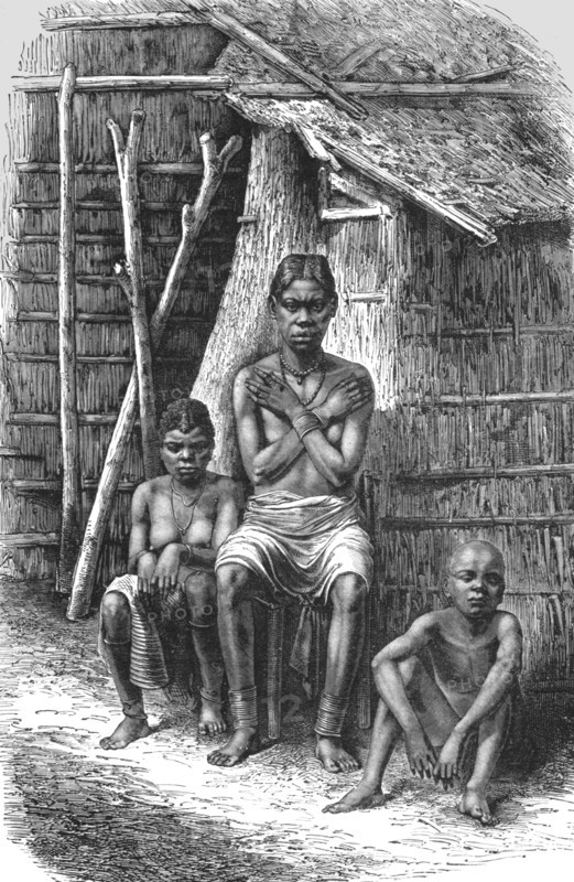 ''Bakalai women and children; The Gaboon.', 1875. Creator: Unknown.