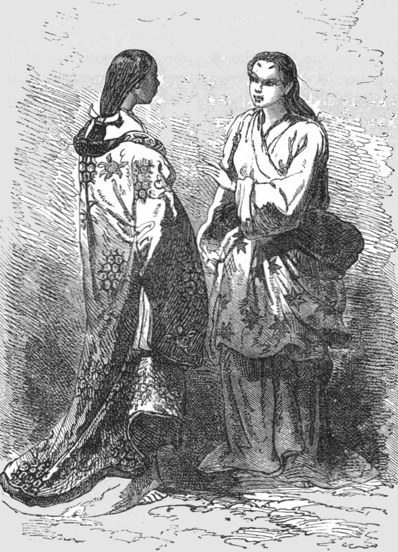 'Maids of the court ladies at Kioto; A European Sojourn in Japan', 1875. Creator: Unknown.