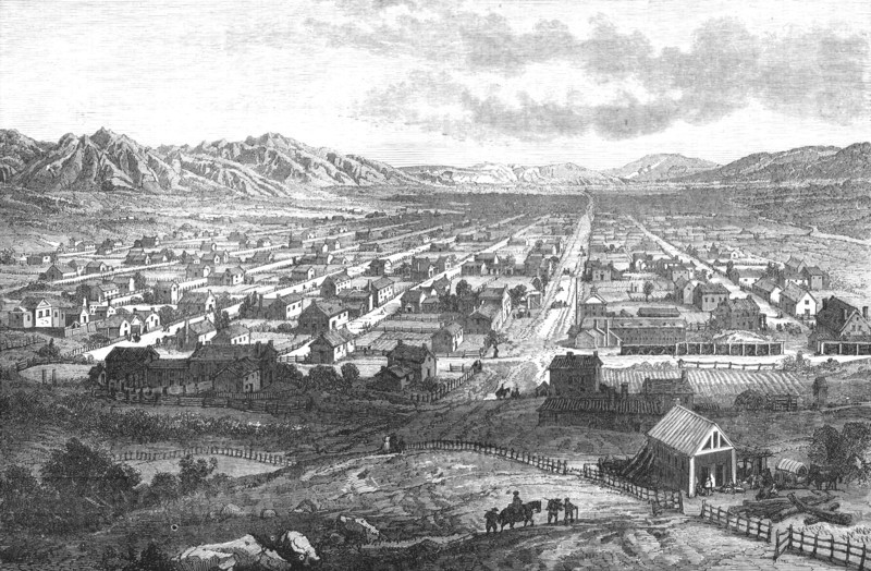 ''Salt Lake City.; Ocean to Ocean, the Pacific railroad', 1875. Creator: Frederick Whymper.