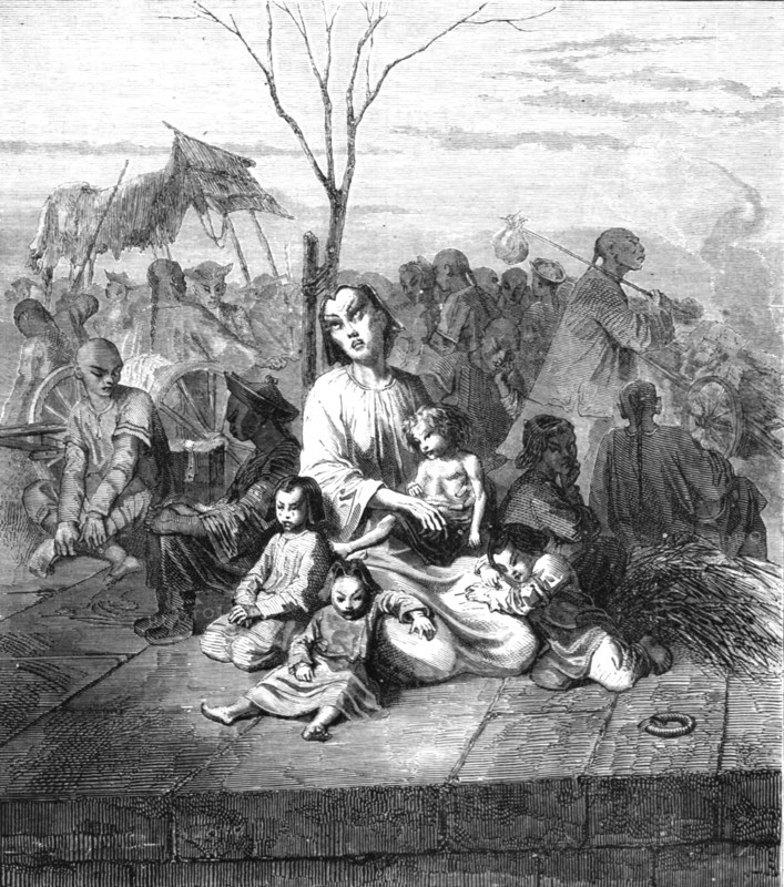 ''The refugees at Kah-Ding; A Cruise to Soo-chow', 1875. Creator: Lindley, Augustus Frederick.