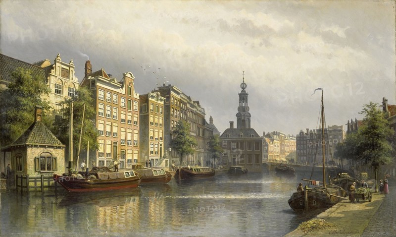The Singel, Amsterdam, looking towards the Mint., 1884-1886. Creator: Eduard Alexander Hilverdink.
