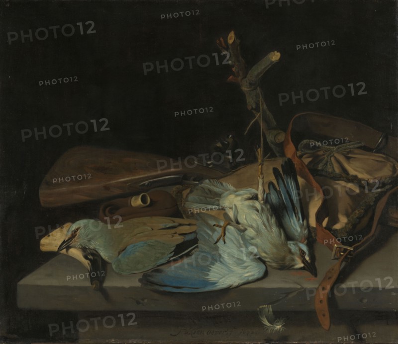Still life with hunting implements and birds, 1670. Creator: Hendrick ten Oever.
