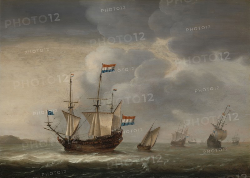 Ships off the Coast, c.1652. Creator: Jacob Gerritz Loef.