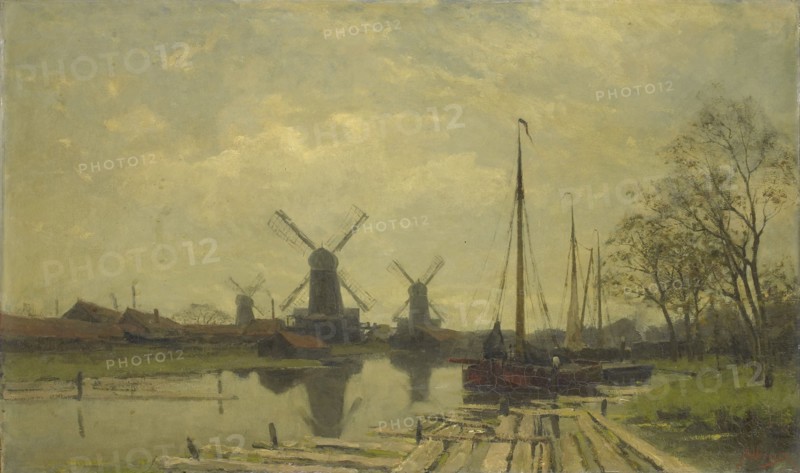 Waterway near the Baarsjes, Amsterdam, c.1880-c.1901. Creator: Jan Hillebrand Wijsmuller.