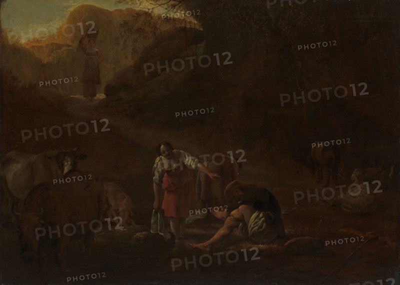 A Shepherd and Washerwomen at a Spring, c.1630-c.1637. Creator: Pieter van Laer.