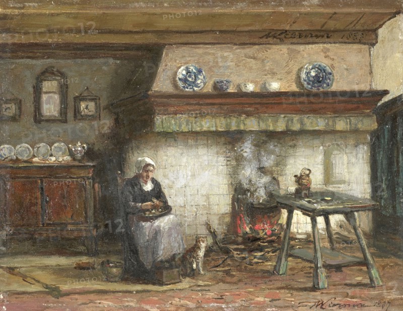 Interior of a Cottage in Scheveningen, 1887. Creator: Willem Adriaan Alexander Liernur.