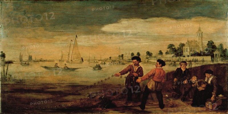 Fishermen on the Bank of the Amstel near the Pauwentuin, Amsterdam, c.1625-c.1630. Creator: Arent Arentsz.