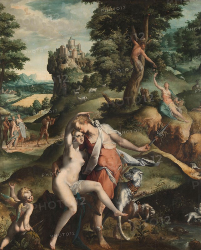 Venus and Adonis, c.1585-c.1590. Creator: Bartholomeus Spranger.