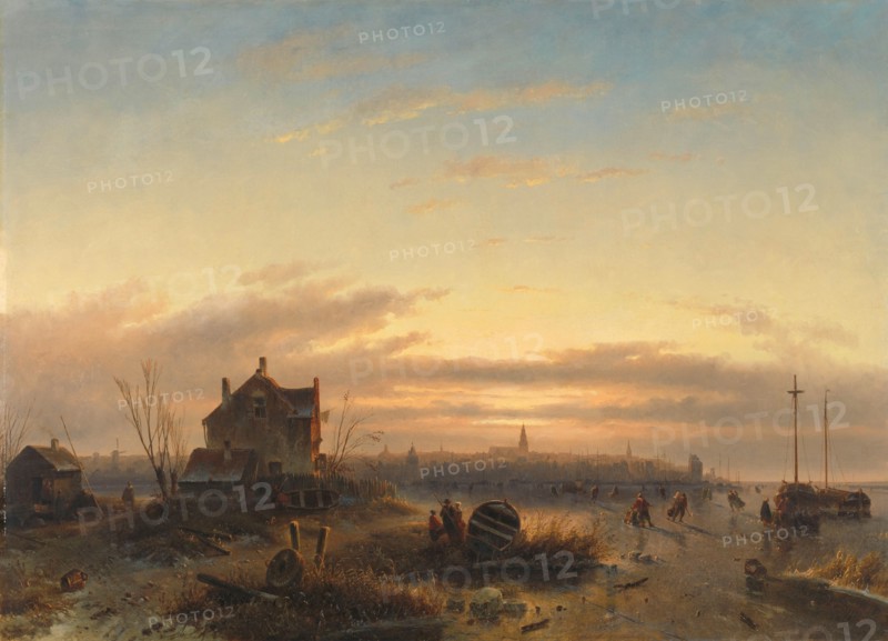 Winter op het IJ voor Amsterdam, 1850. Creator: Charles Henri Joseph Leickert.