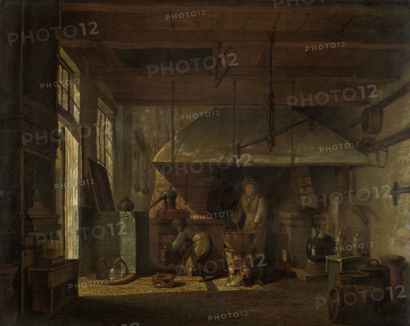The Distillery of Apothecary A. d'Ailly in the Ramparts of the Zaagmolenpoort, Amsterdam, 1818. Creator: Johannes Jelgerhuis.