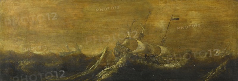 Ships in a Storm, 1600-1652. Creator: Andries van Eertvelt.