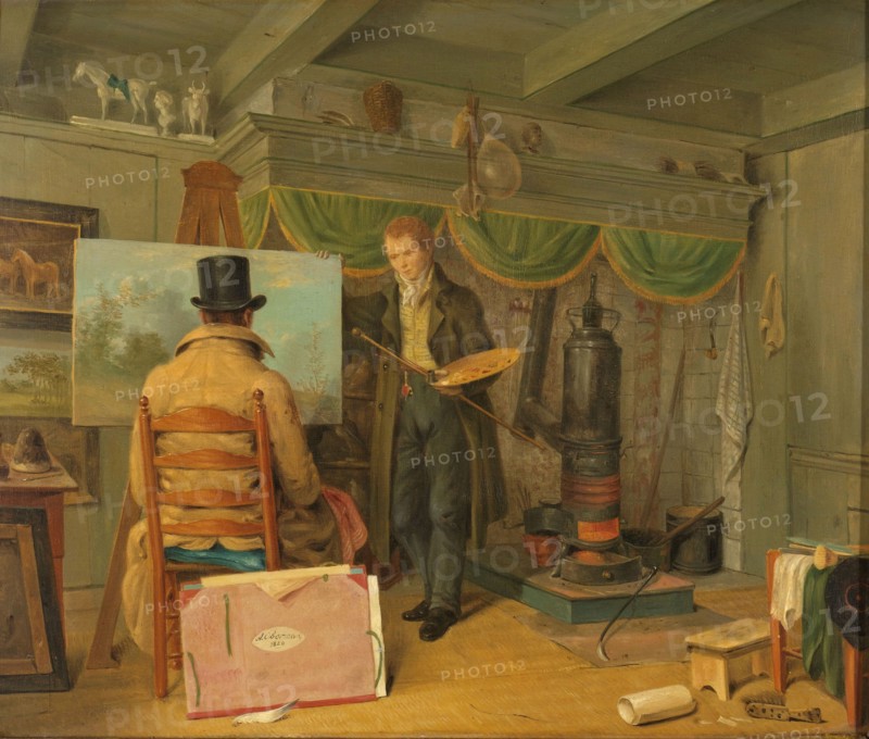 The Artist at his Studio, 1820. Creator: Anthony Oberman.