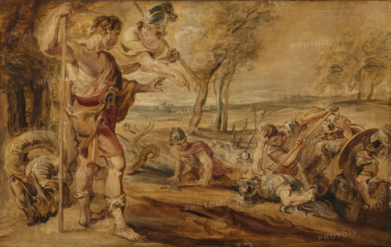 Cadmus, Guided by Minerva, Observes the Spartoi Fighting, before 1747. Creator: Unknown.