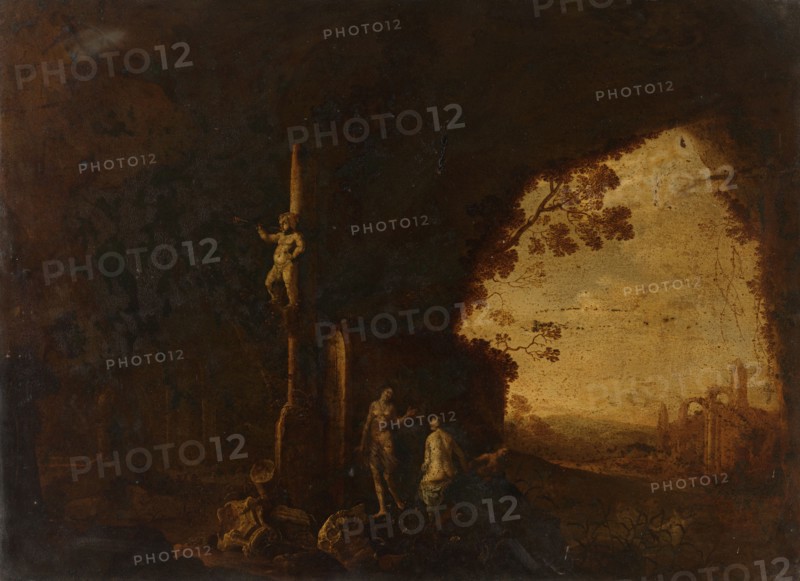 Nymphs in a Cave with Antique Ruins, c.1645-c.1655. Creator: Petrus van Hattich.