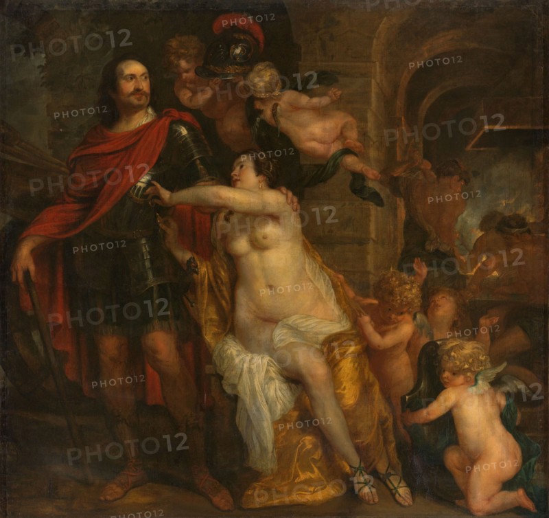Venus Arming a Warrior, possibly Johan Maurits at the Forge of Vulcan, c.1644. Creator: Thomas Willeboirts.