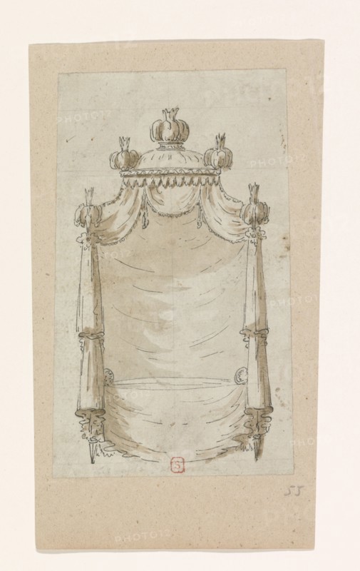 Design for a bed, c.1770-c.1780. Creator: Anon.