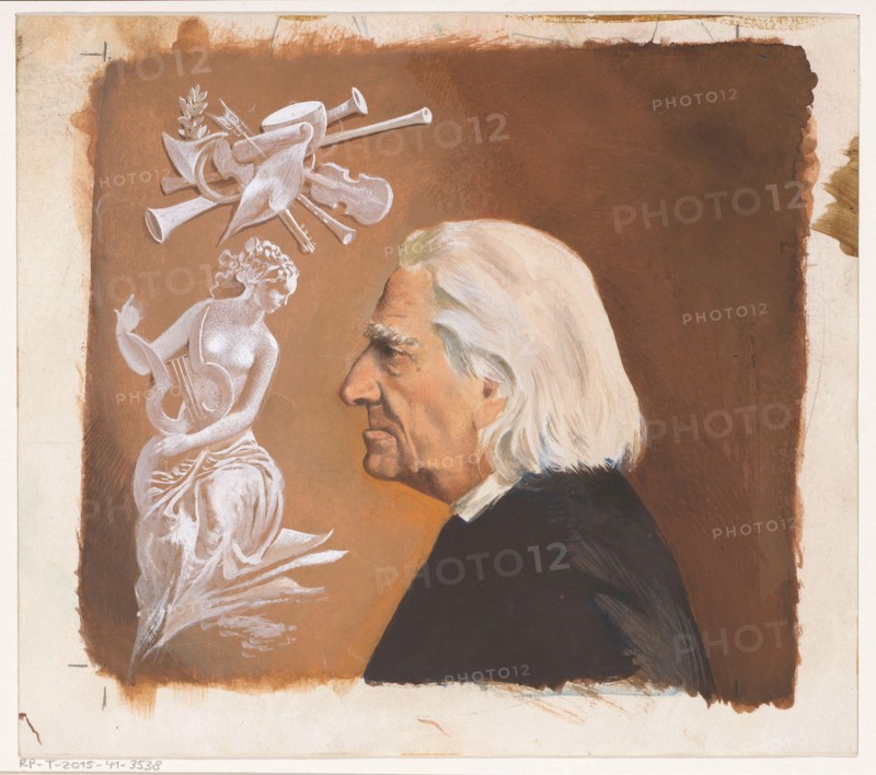 Book cover design for "Frans Liszt. The life of a great composer" by Jean Rousselot, c. 1961.  Creator: Anon.