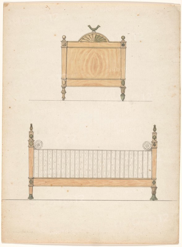Design for a crib, c.1790. Creator: Anon.