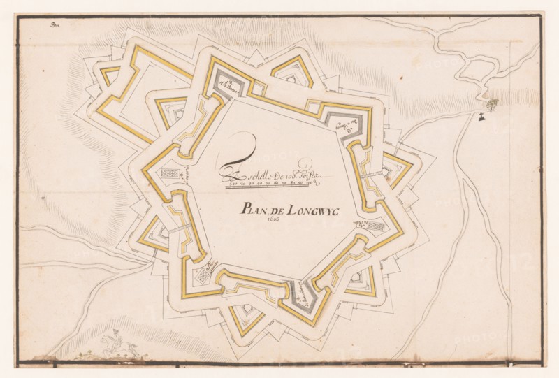 Longwy fortress map, 1686. Creator: Anon.