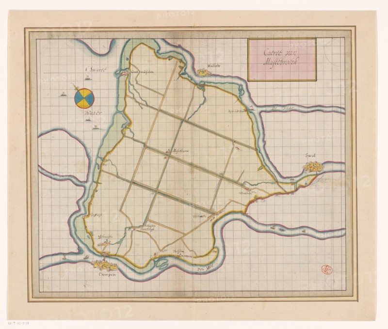 Map of the Mastenbroek polder, 1650-1750. Creator: Anon.