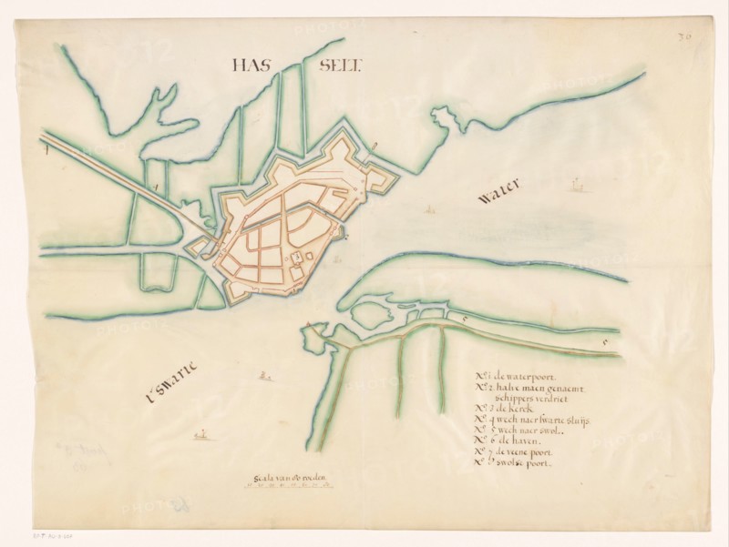 Map of Hasselt fortress, c.1650-c.1799.  Creator: Anon.