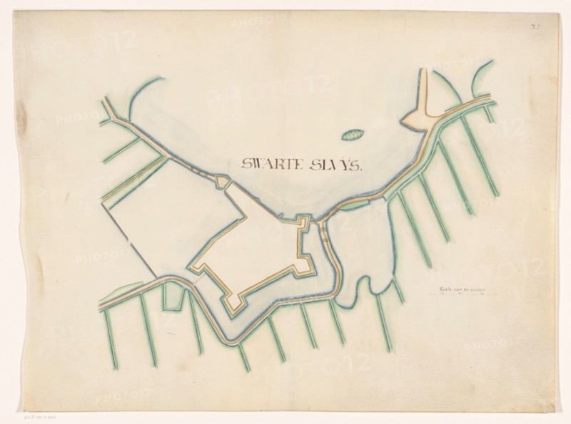 Map of Zwartsluis Fortification, c.1650-c.1799. Creator: Anon.