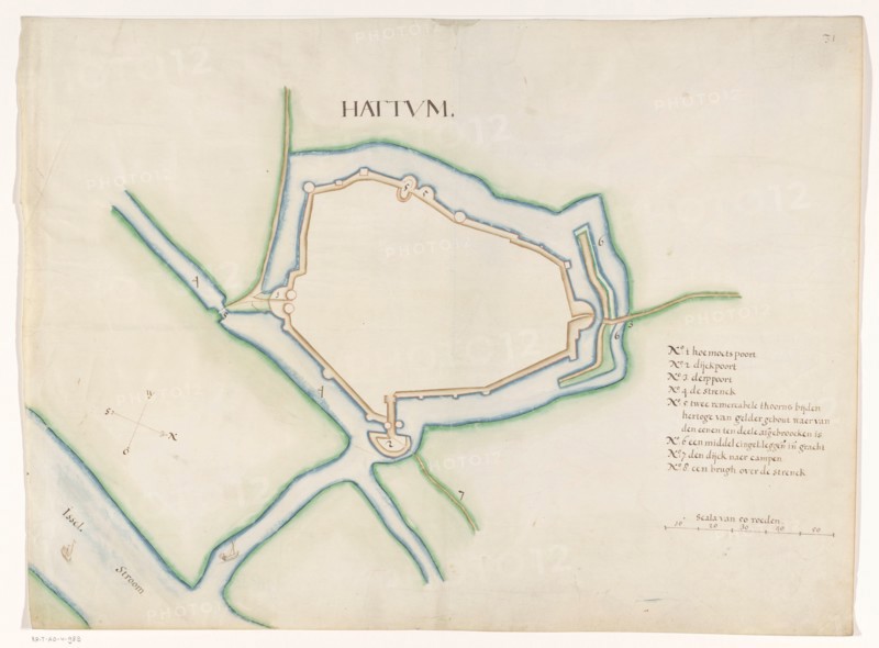 Hattem fortress map, c.1650-c.1799. Creator: Anon.