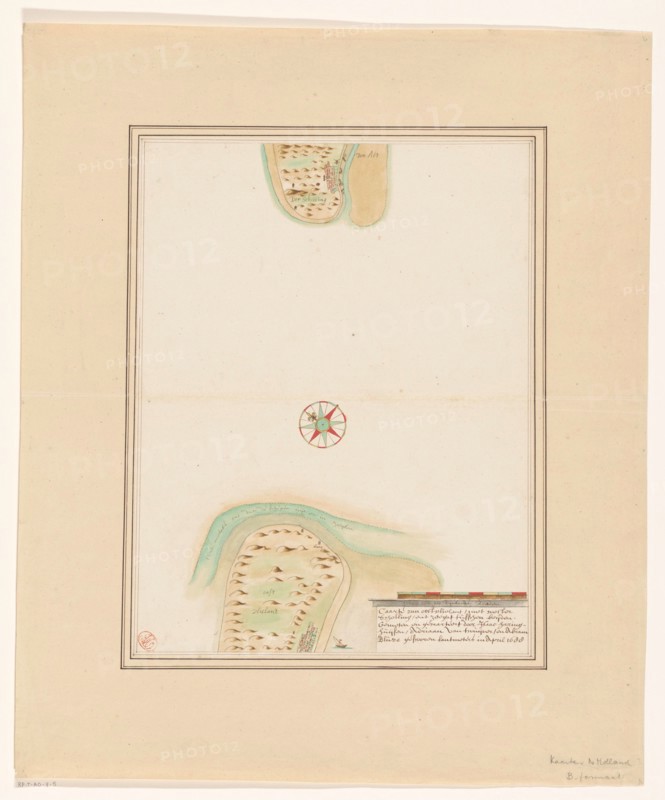 Map of East-Vlieland and West-Terschelling, 1688 or later.  Creator: Anon.