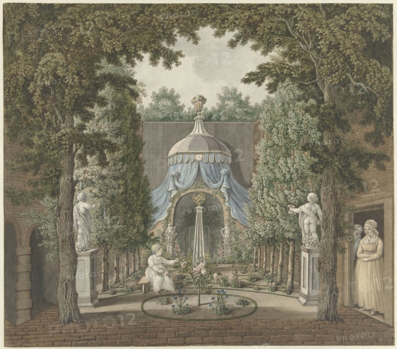 Theatre Scene in a City Garden, 1753-1811. Creator: Bernhard Heinrich Thier.