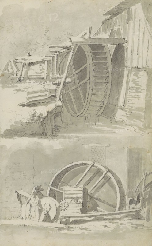 Waterwheels, c.1780-c.1800.  Creator: Bernhard Heinrich Thier.