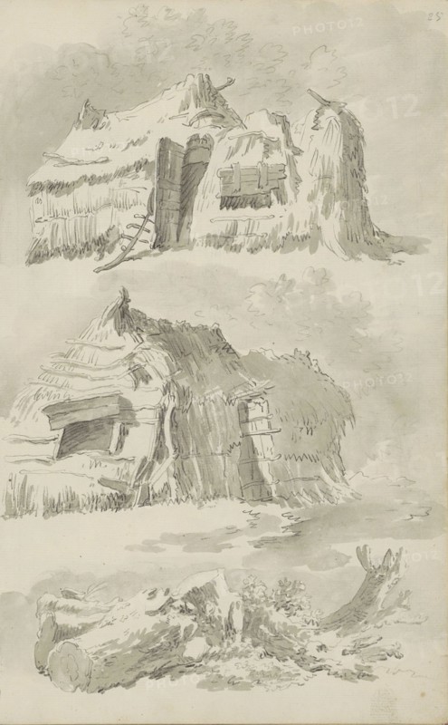 Barn and felled trees, c.1780-c.1800. Creator: Bernhard Heinrich Thier.