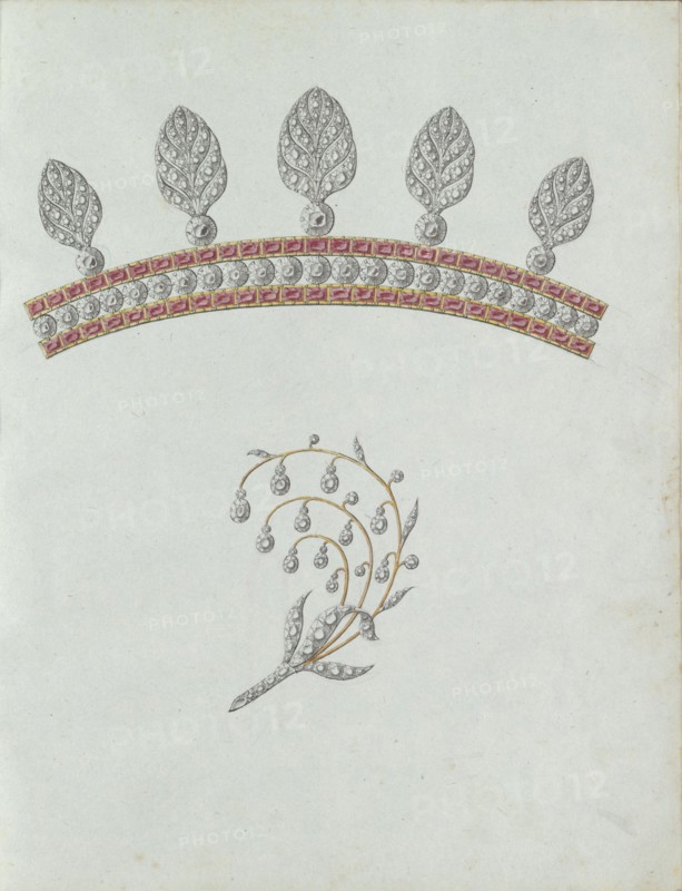 Two jewels, the bottom of which is in the form of a branch, c.1800-c.1810. Creator: Carl Friedrich Bärthel.