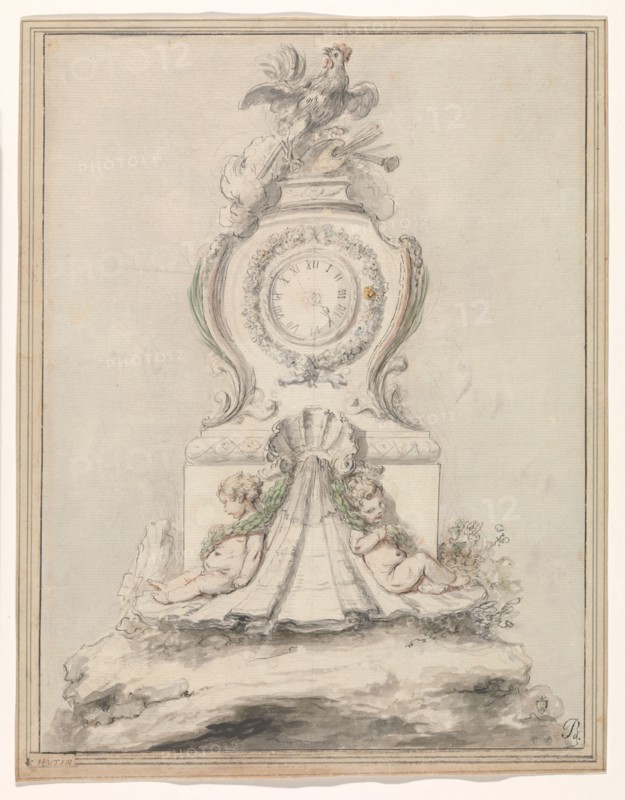 Design for a pendulum clock, c.1750-c.1760. Creator: Charles Hutin.