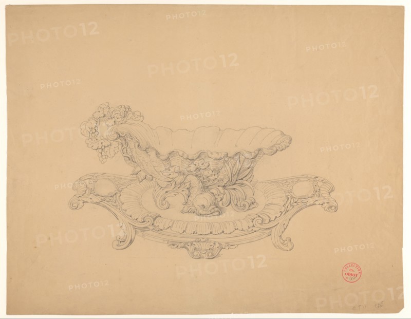 Design for a sauce boat on a saucer, c.1830. Creator: Workshop of Charles Nicolas Odiot.