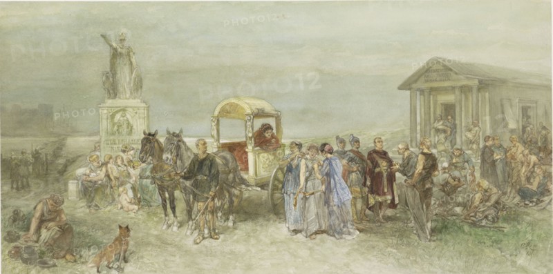 Marketplace with Romans and Batavieren, 1889. Creator: Charles Rochussen.