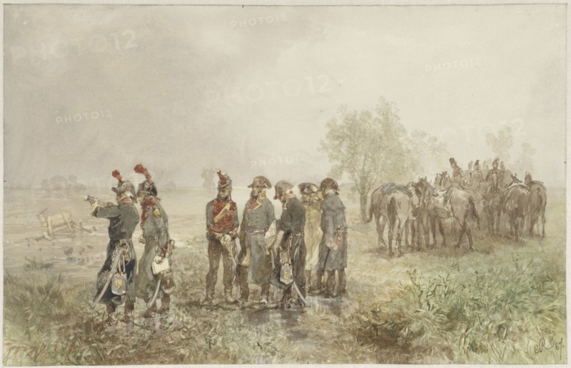 Meeting French officers in Holland, 1793, 1867. Creator: Charles Rochussen.