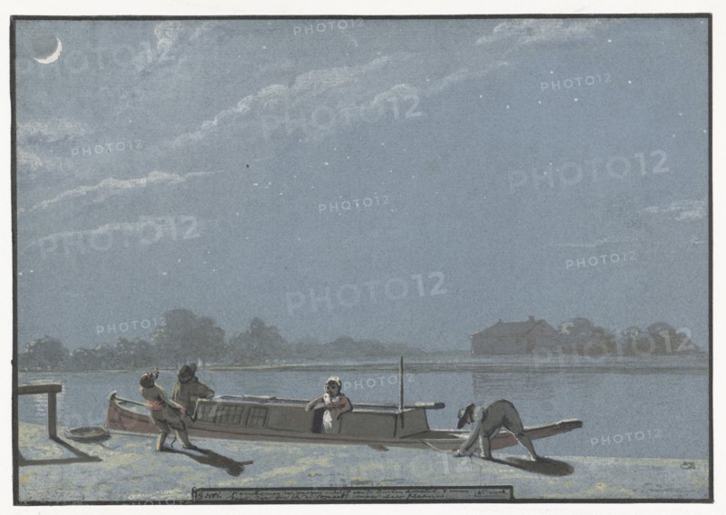 The arrival of the Weesper Schuit on the Buiten Amstel (Diary, November 19), 1805-1808. Creator: Christiaan Andriessen.
