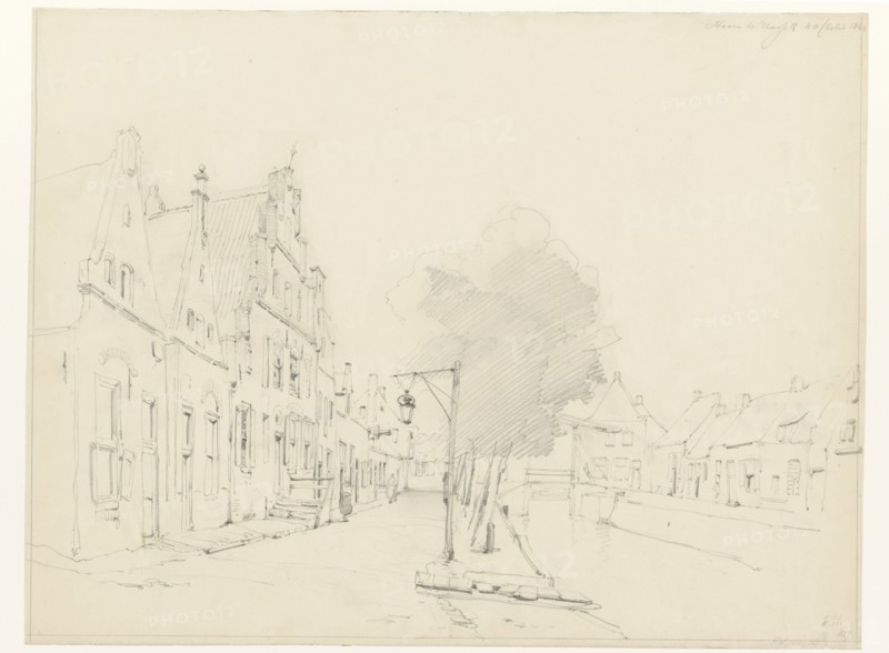 View of the canal in Hasselt, 1861. Creator: Cornelis Springer.
