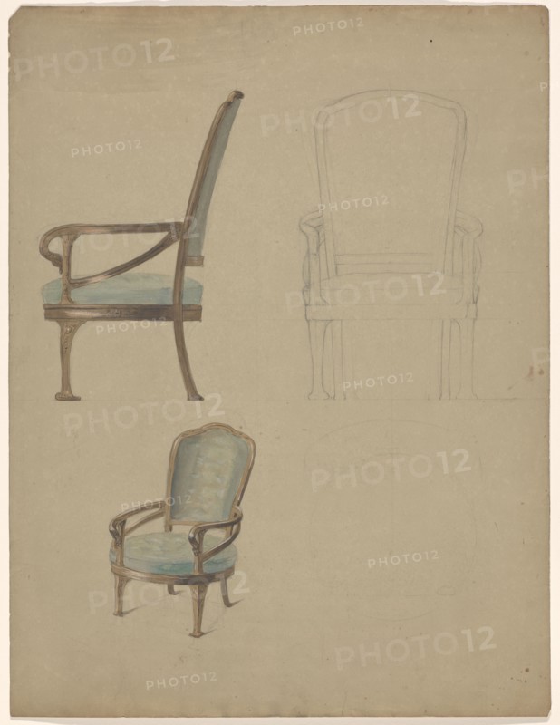 Design for an armchair, c.1900. Creator: Unknown.