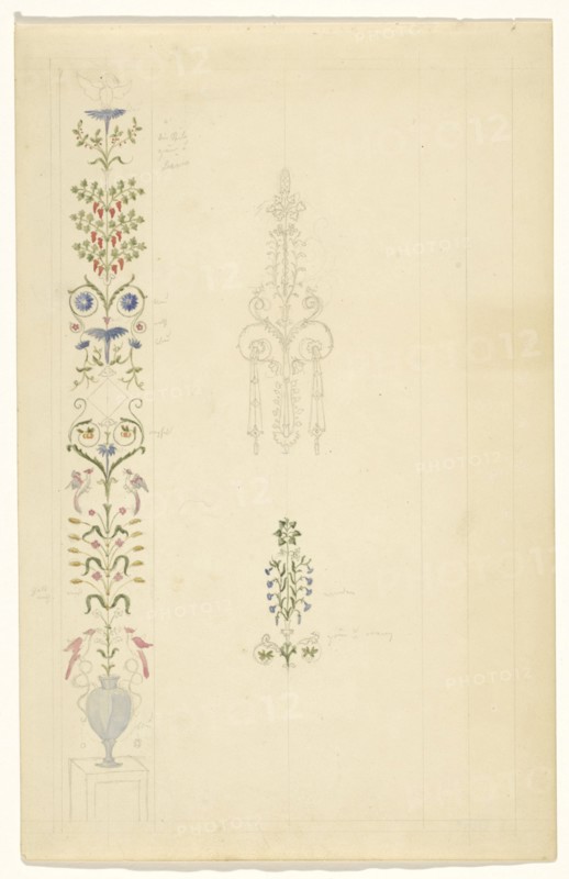 Pilast filling and two parts of pilasters, c.1835-c.1860. Creator: Workshop of Franz Jakob Kreuter.
