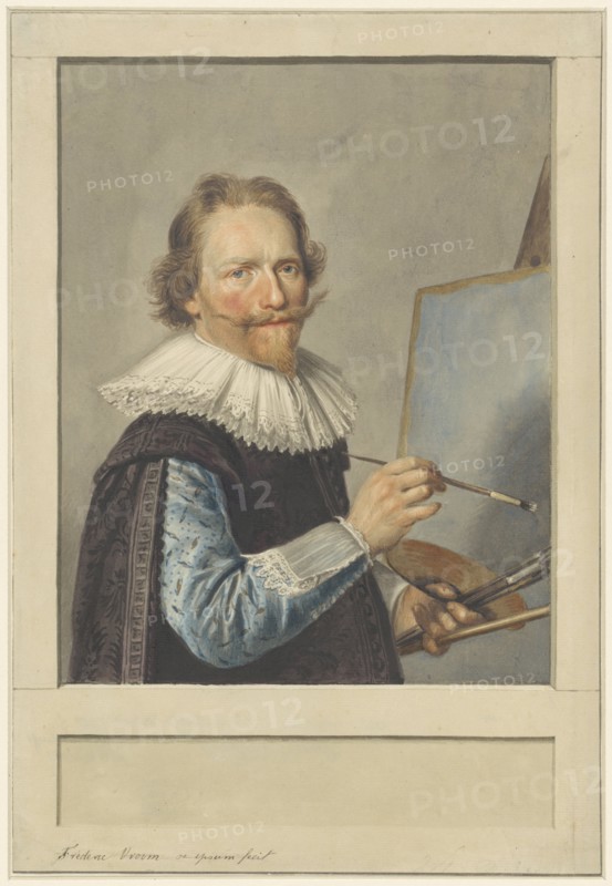 Portrait of Frederik Hendricksz. Vroom in front of his easel, 1610-1717.  Creator: Anon.