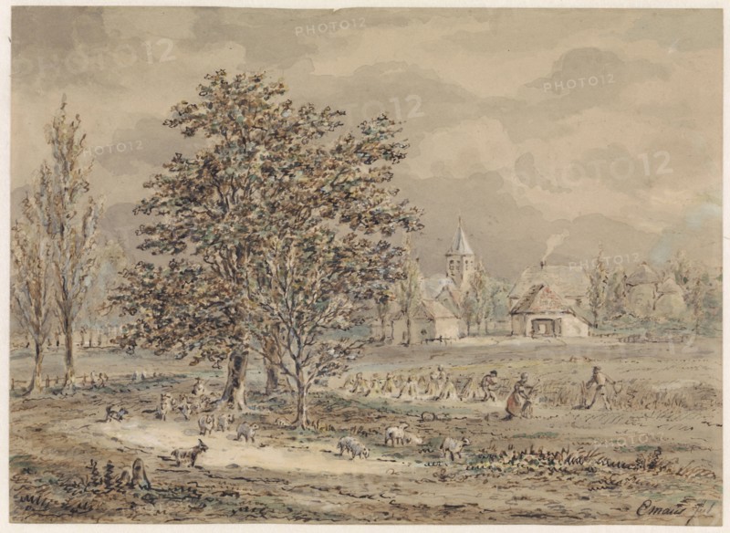 View of the village of Zoelmond, 1799-1863. Creator: Gerhardus Emaus De Micault.
