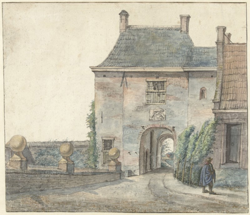 The Gate of the Castle of Heemstede, 1813. Creator: Gerrit Lamberts.
