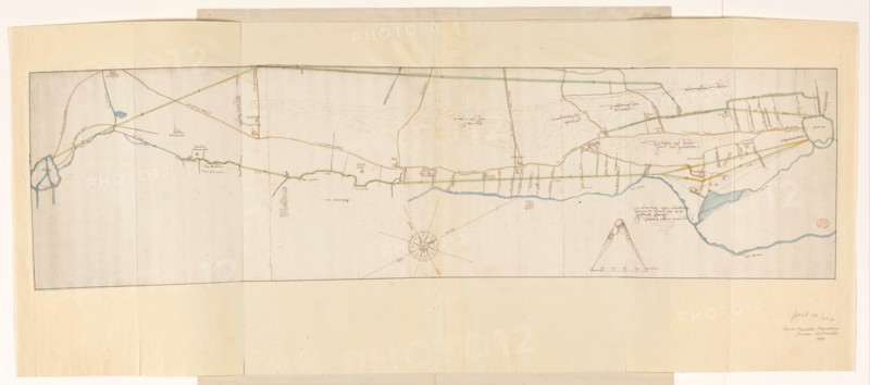 Plan map for the construction of a migration between Leiden and Haarlem, July 1640, 1640. Creator: Hendrick Symonsz. Duijndam.