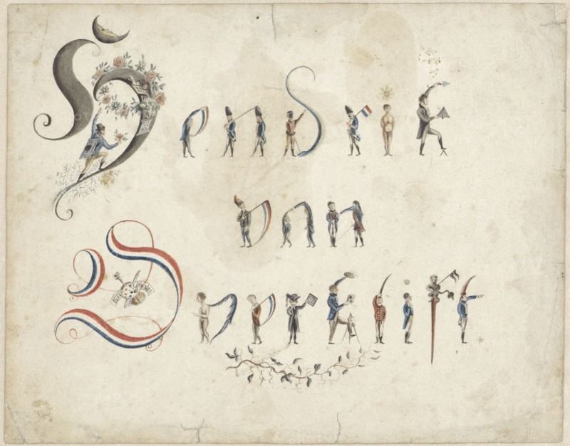 Anthropomorphic letters, 1775-1824. Creator: Hendrik van Overklift.