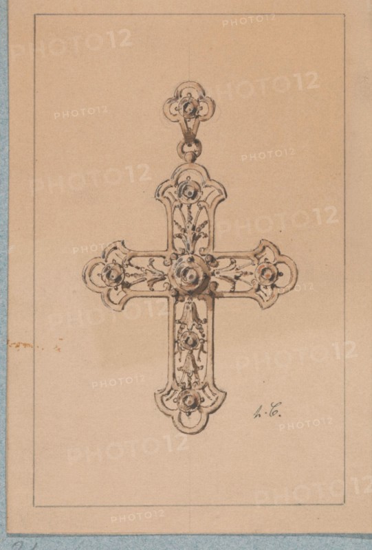 Design for Pendant with Diamonds, c.1864-c.1894. Creator: Henri Cameré.