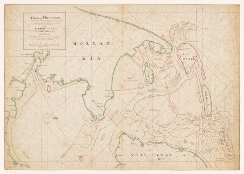 Map of Noord-Holland, Texel, Vlieland, Terschelling, part of Friesland..., 1712.  Creator: Isaak de Graaf.