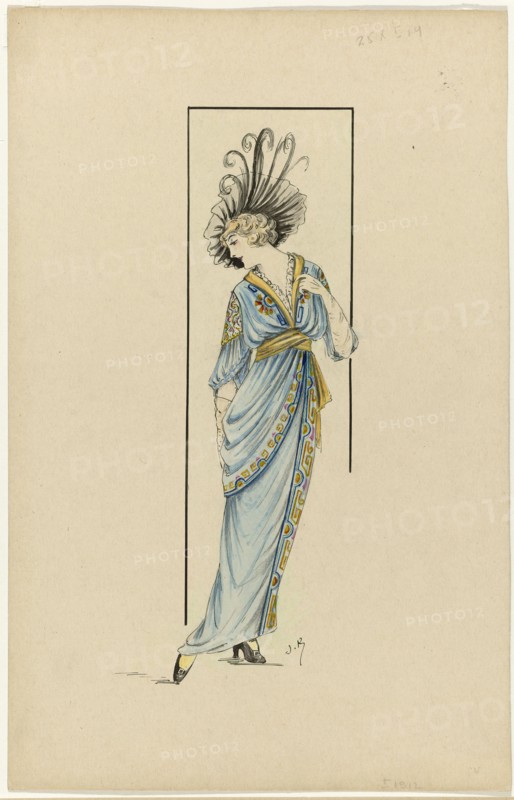 Woman in blue dress, 1913-1914, (c.1912-c.1913). Creator: Jan van Brock.