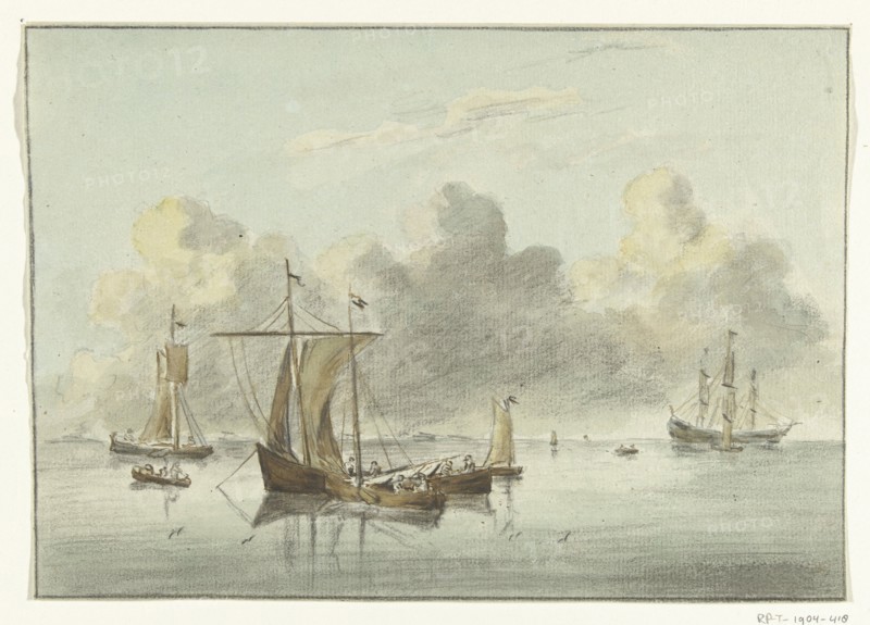 Boats in still water, 1775-1833. Creator: Jean Bernard.