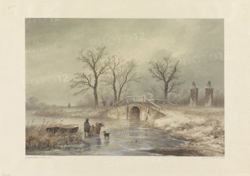 Winter landscape, 1829-1866. Creator: Johannes Franciscus Hoppenbrouwers.